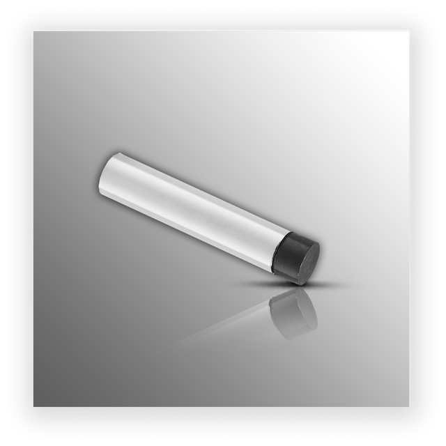 Wall Mounted Door Stop with Rubber Buffer in Polished Stainless Steel