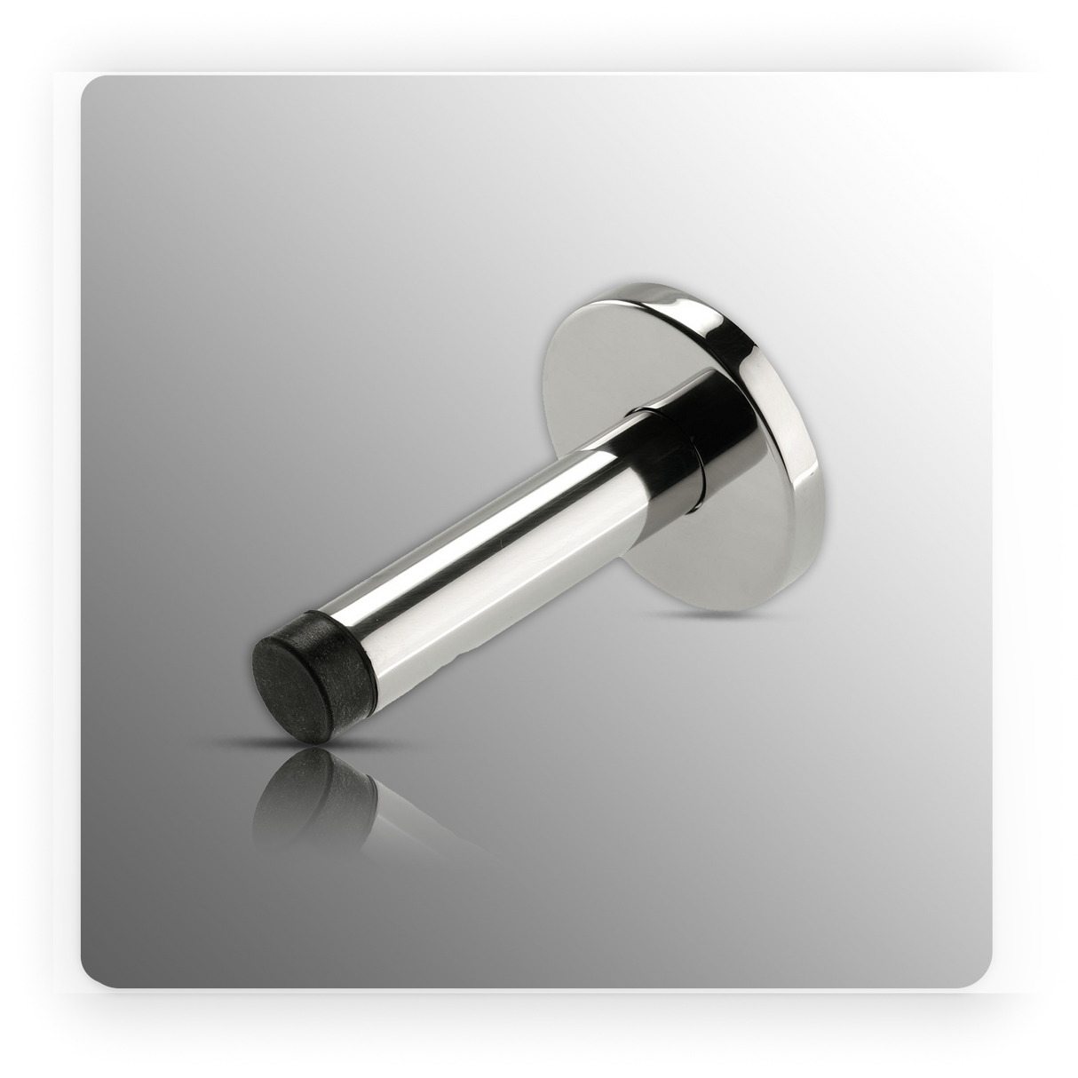 Door Stop Polished Stainless Steel with Concealed Fixing Rose
