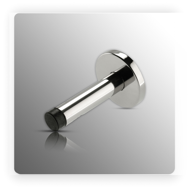 Door Stop Polished Stainless Steel with Concealed Fixing Rose
