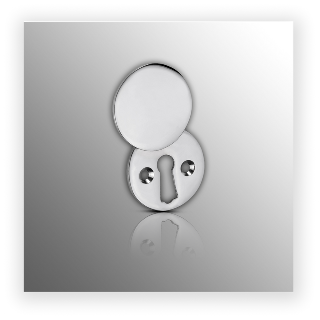 Polished Chrome Escutcheon with Keyhole Cover