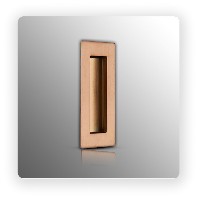 Rectangular Flush Door Handle 120mm x 50mm Copper
