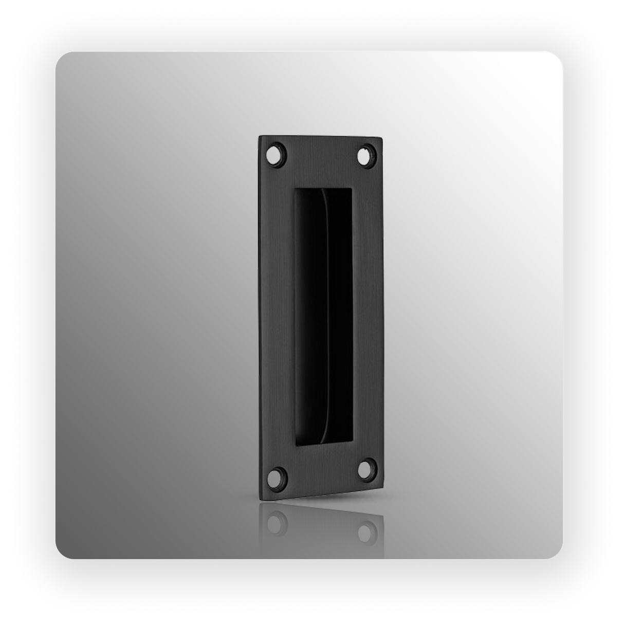 Rectangular Flush Pocket Door Handle 102mm x 45mm Matte Black