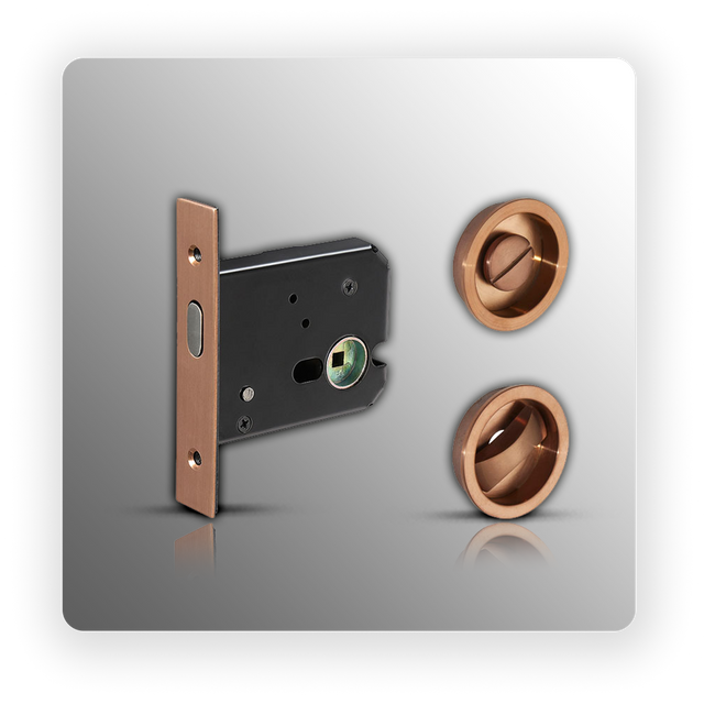 Sliding Pocket Door Lock It in Copper Finish