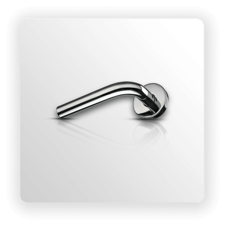 Polished Stainless Steel Door Handles with Straight Lever