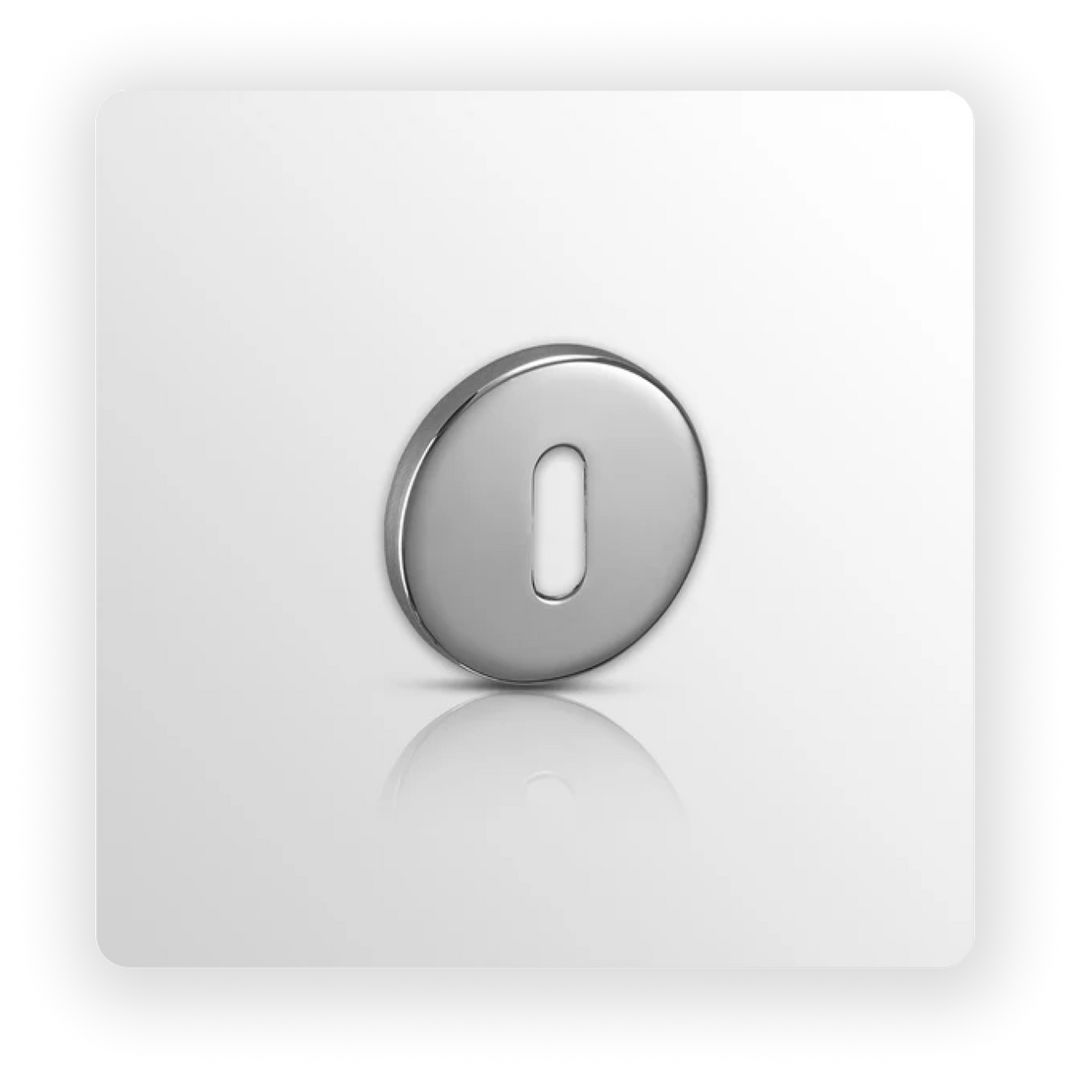 Polished Stainless Steel Keyhole Escutcheon 6mm Pair