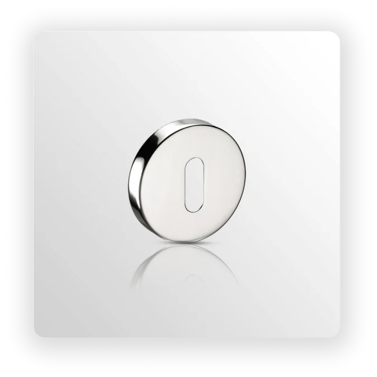 Polished Stainless Steel Keyhole Escutcheon 10mm Pair
