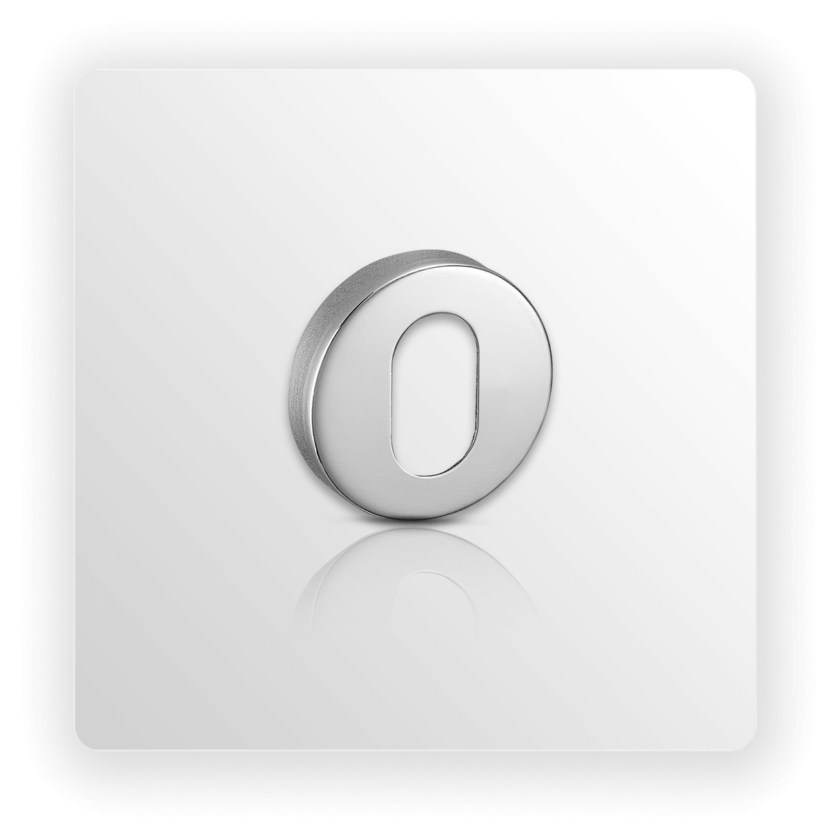 Oval Escutcheon Pair 10mm in Polished Stainless Steel