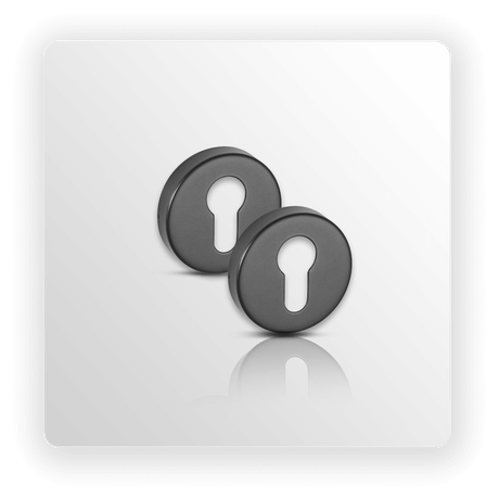 Matte Black Escutcheon Pair Euro Profile 10mm