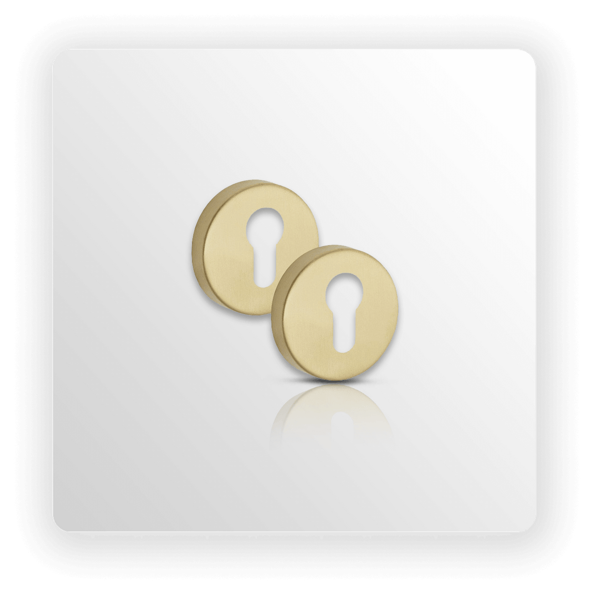 Satin Brass Escutcheon Pair with Euro Profile 10mm