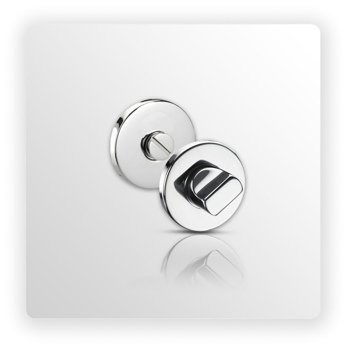Polished Stainless Steel Bathroom Turn & Release 6mm Thick