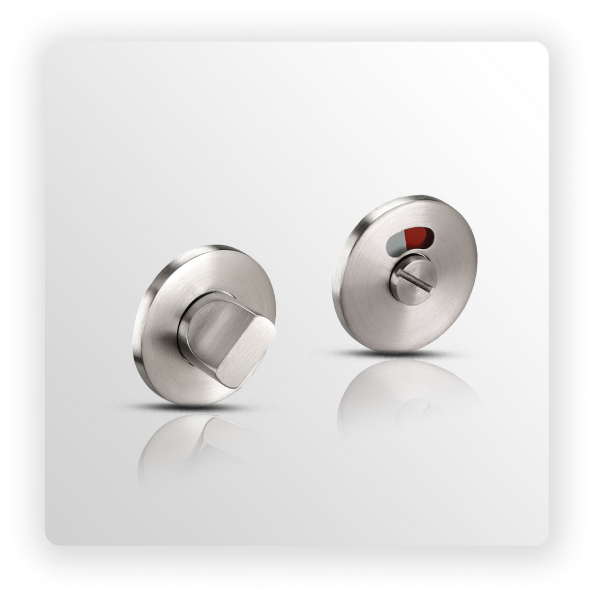 Bathroom Thumb Turn with Indicator 6mm in Satin Stainless Steel