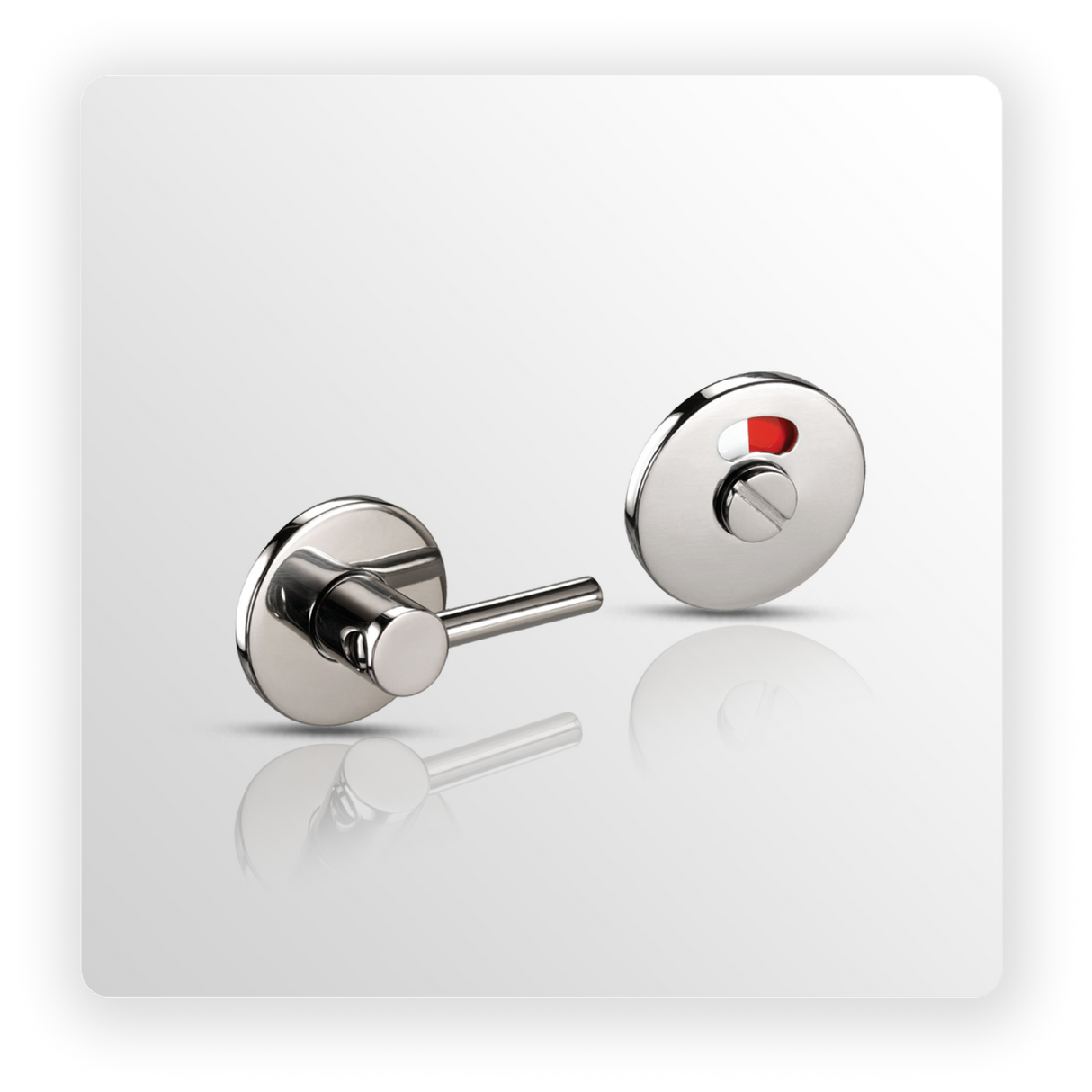 Disabled Toilet Door Lock Set 6mm in Polished Stainless Steel