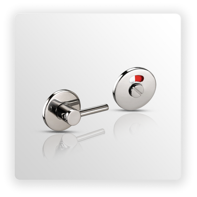 Disabled Toilet Door Lock Set 6mm in Polished Stainless Steel
