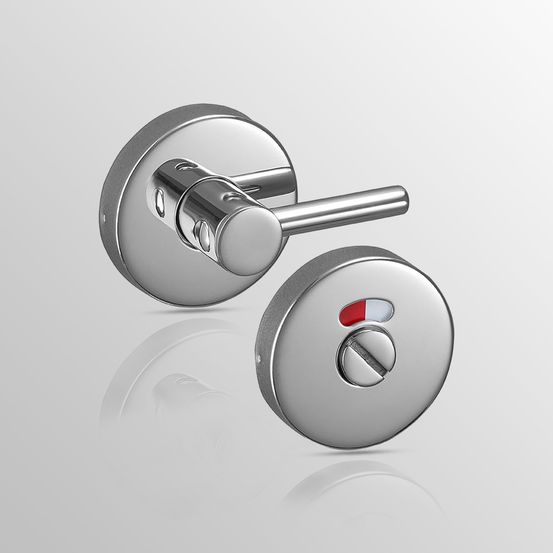 Disabled Toilet Door Lock with Indicator 10mm in Polished Stainless Steel