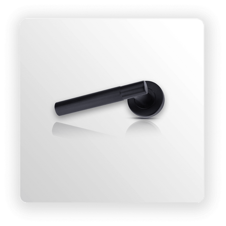 Straight Knurled Door Handles in Matte Black