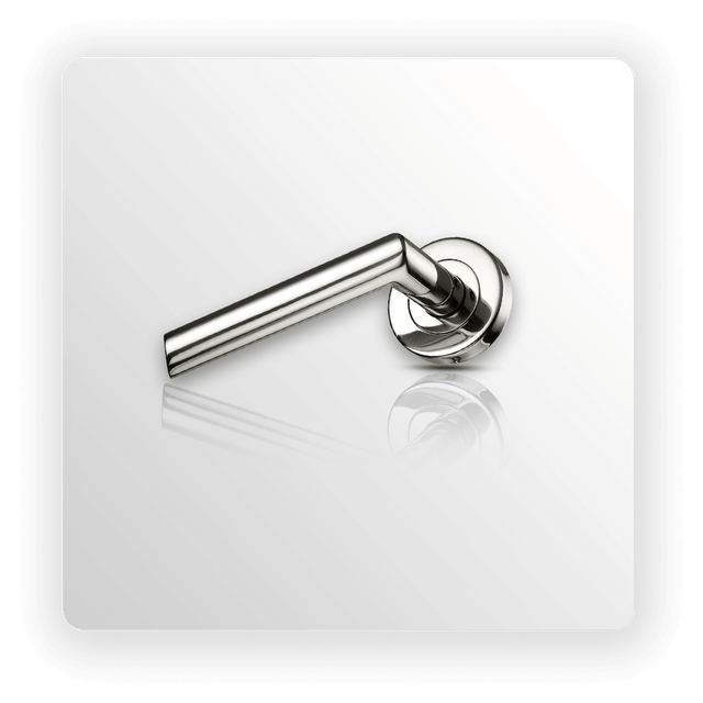 Designer Door Handles with Mitred Stainless Steel Lever