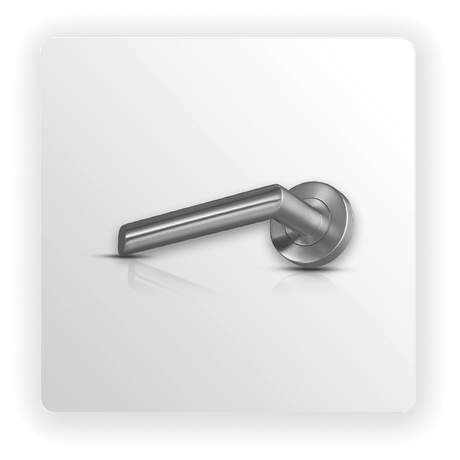 Brushed Steel Door Handles with Mitred Designer Lever