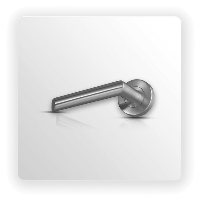 Brushed Steel Door Handles with Mitred Designer Lever