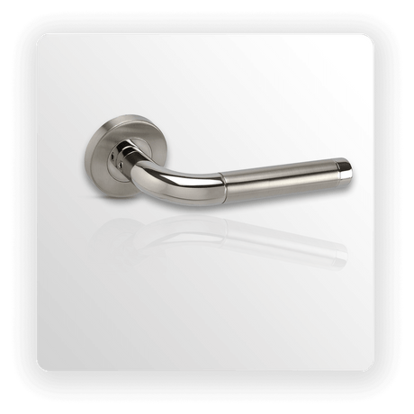 Stainless Steel Internal Door Handles on Rose with Duo Finish