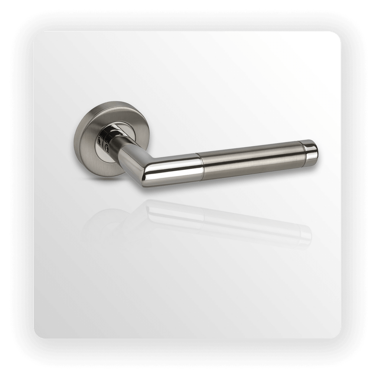 Stainless Steel Interior Door Handles on Rose with Duo Finish