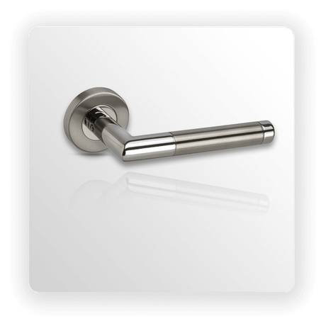 Stainless Steel Interior Door Handles on Rose with Duo Finish
