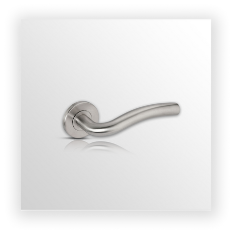 Satin Stainless Steel Door Handles on Slimline Rose