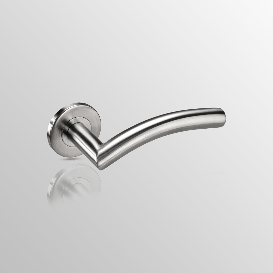 Brushed Stainless Steel Door Handles on Slimline Rose