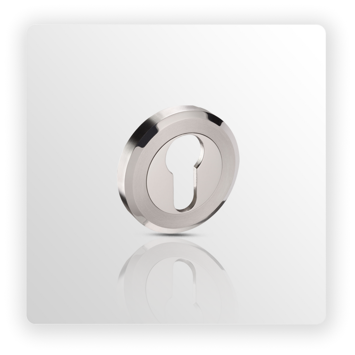 Euro Escutcheon Pair with Bevelled Edge in Duo Finish