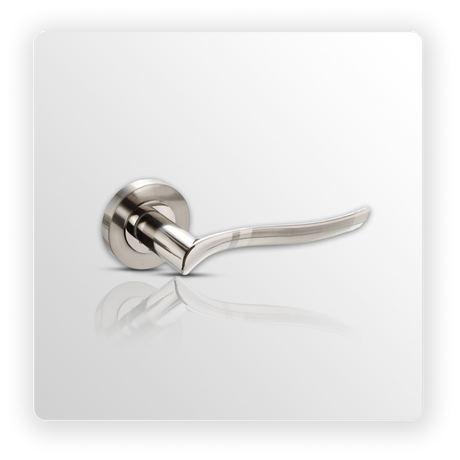 Wave Designer Chrome Door Handles on Rose with Duo Finish