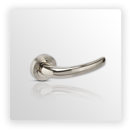 Interior Door Handles on Rose with Duo Chrome Finish