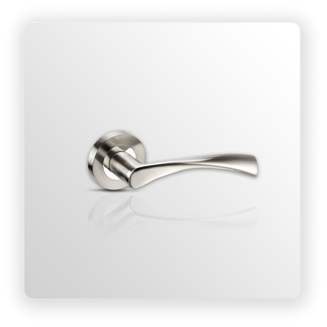 Chrome Door Handles on Rose with Duo Finish