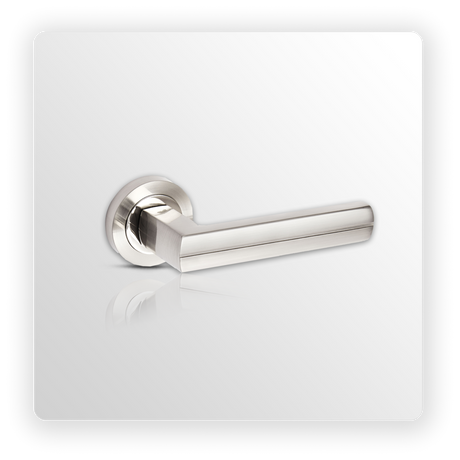 Brushed Chrome Door Handles on Rose