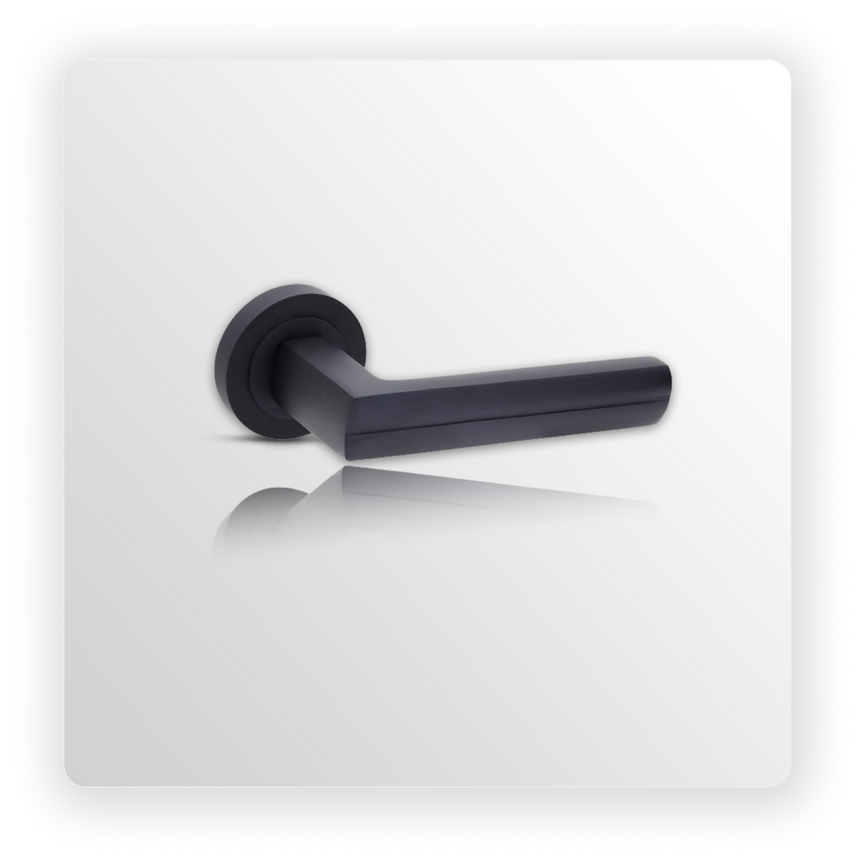 Matte Black Door Handles on Rose