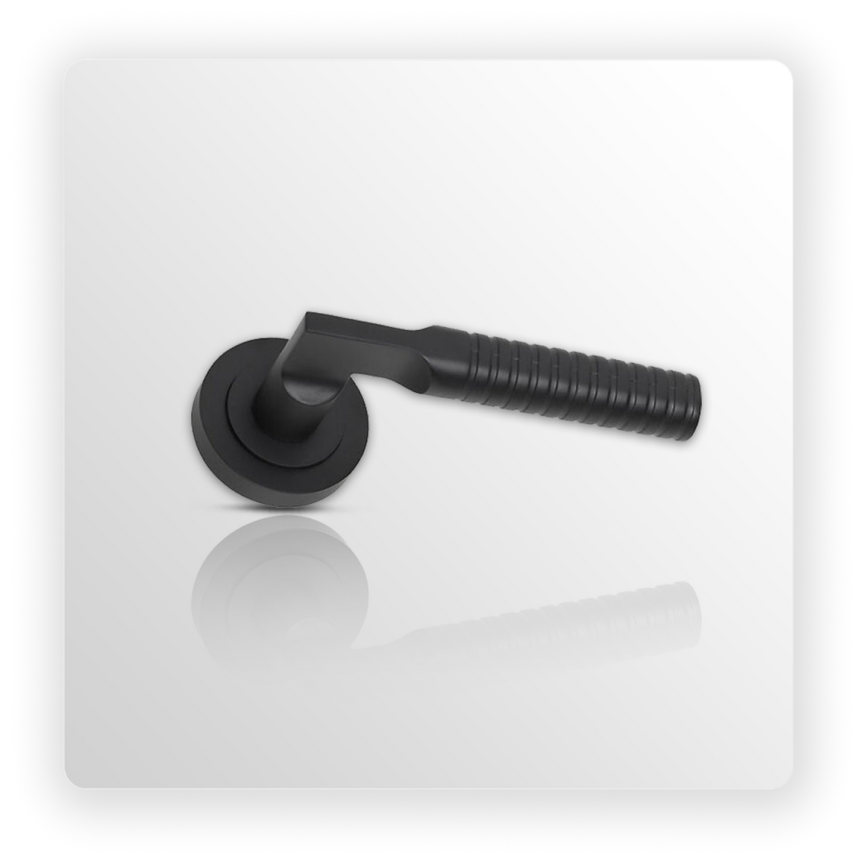 Unique Door Handles on Rose with Matte Black Finish