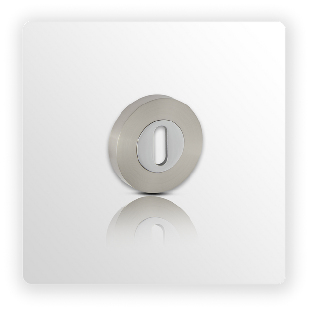 Keyhole Escutcheon Pair Standard Profile in Duo Chrome