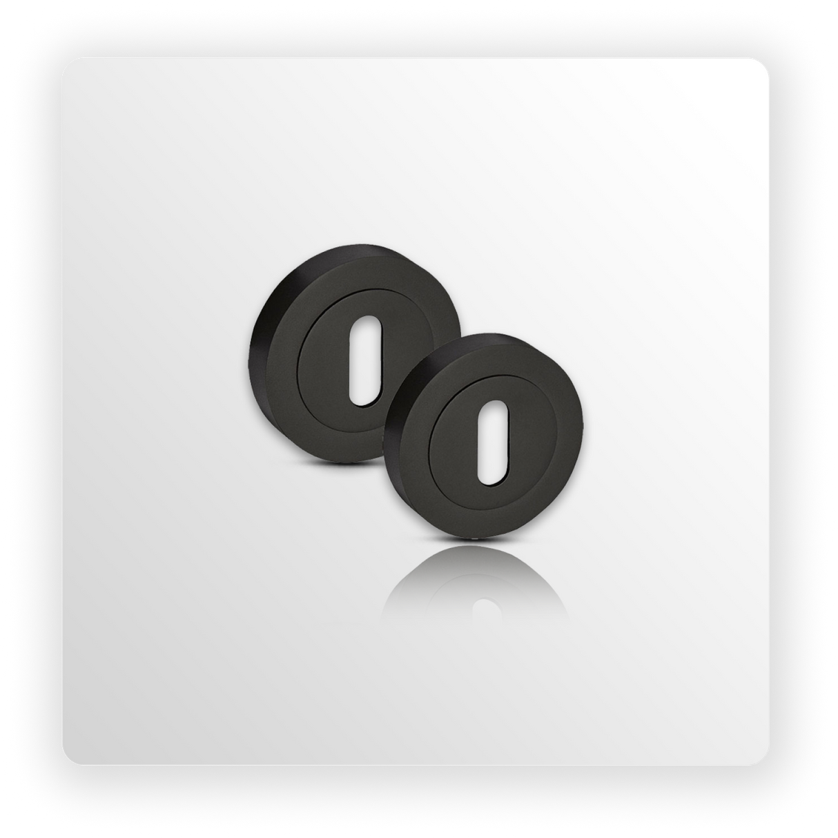 Standard Escutcheon Cover Pair in Matte Black Standard Keyhole Covers