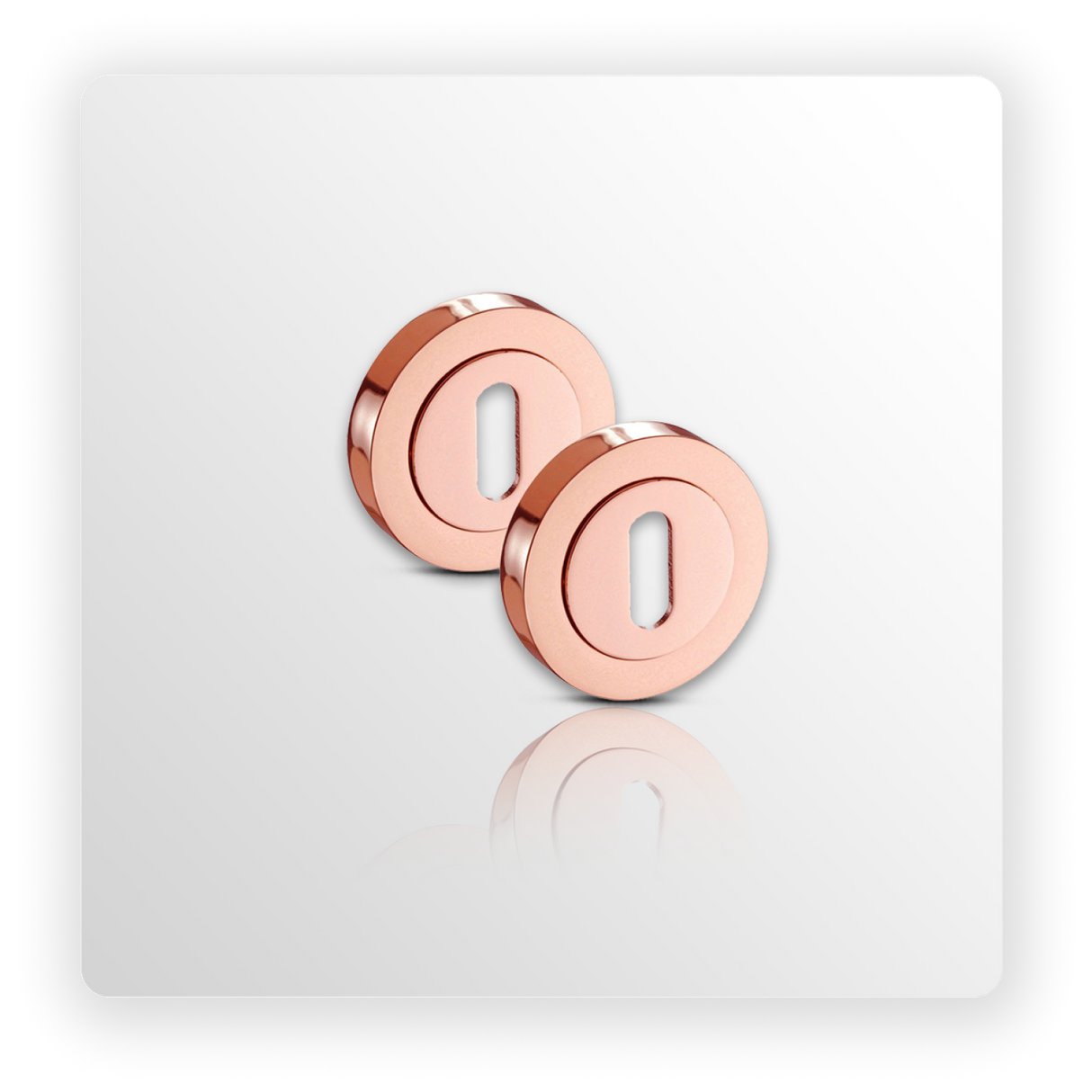 Rose Gold Escutcheons for Keyhole Covers Pair