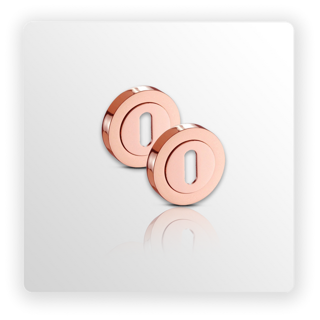 Rose Gold Escutcheons for Keyhole Covers Pair