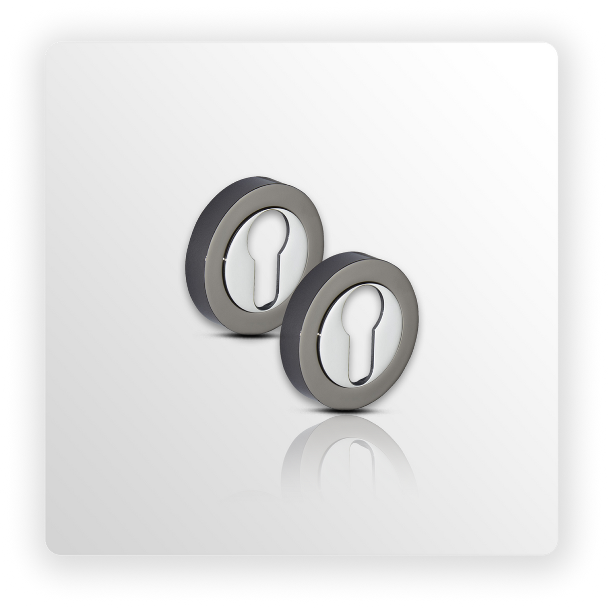 Black Nickel Euro Escutcheon Pair