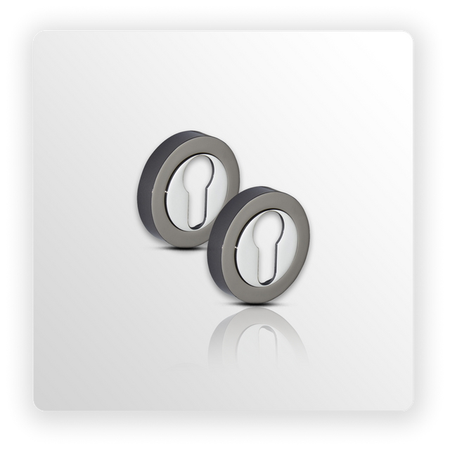Black Nickel Euro Escutcheon Pair
