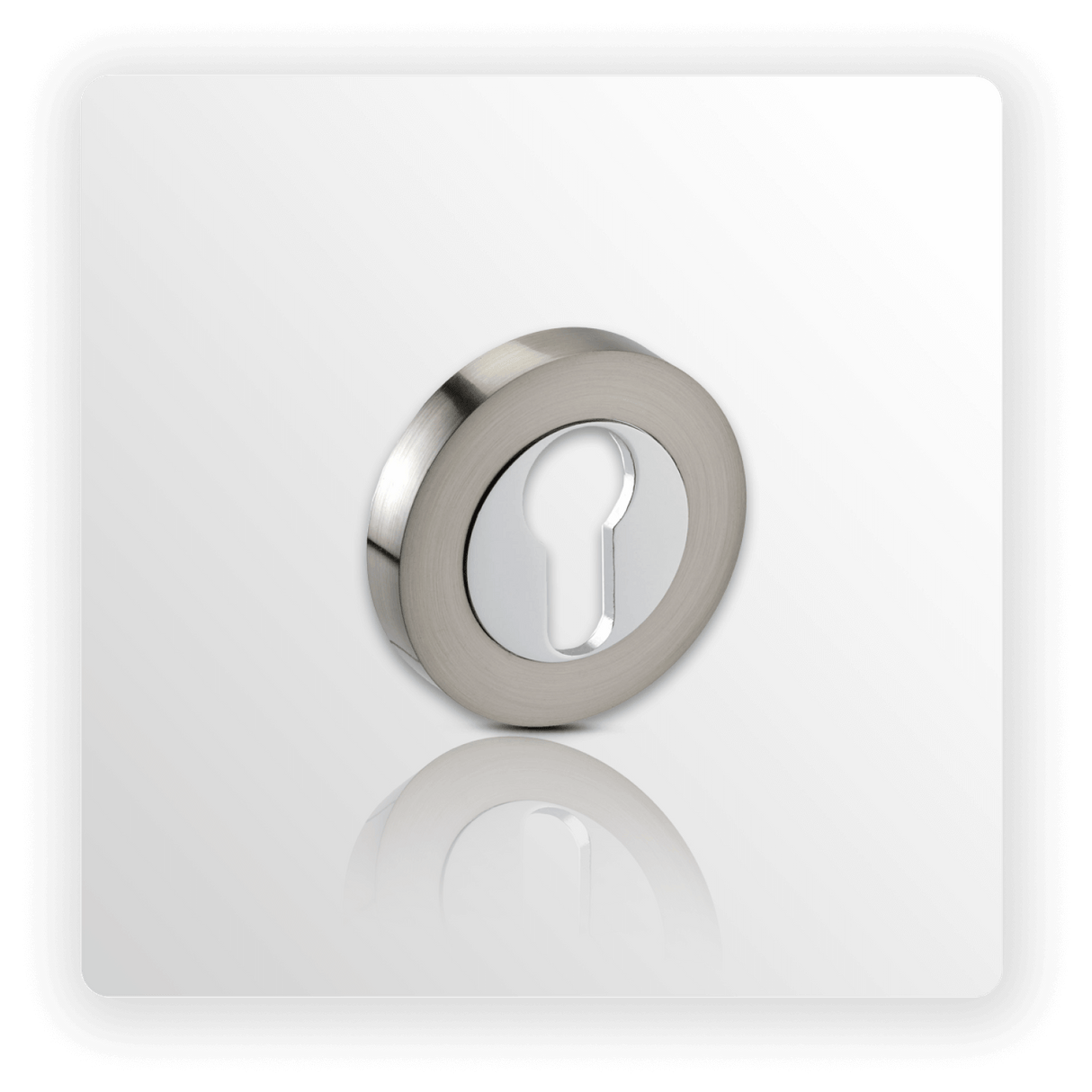 Euro Lock Escutcheon Pair with Dual Chrome Finish