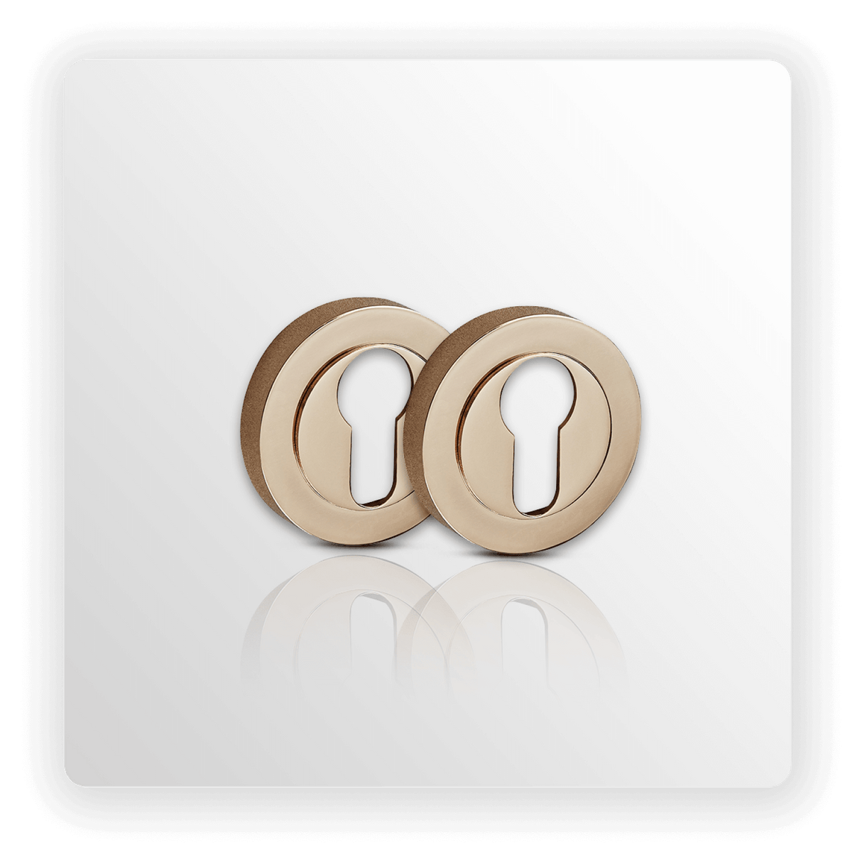 Copper Escutcheon Pair with Euro Profile