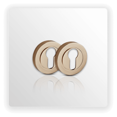 Copper Escutcheon Pair with Euro Profile