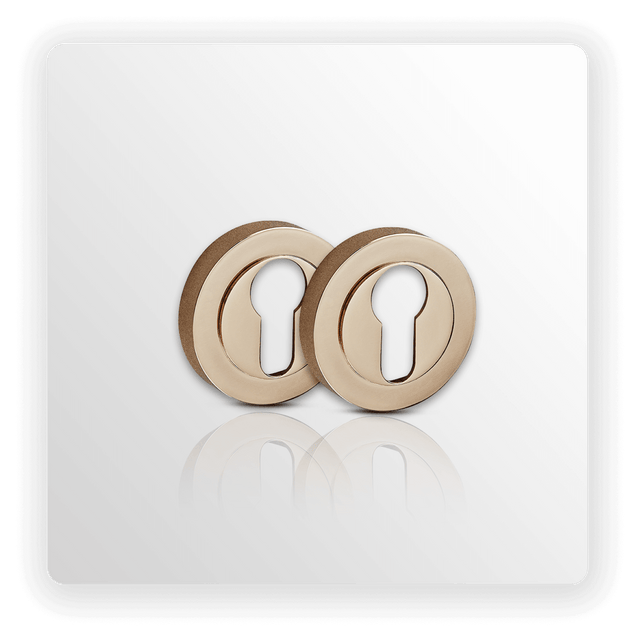 Copper Escutcheon Pair with Euro Profile