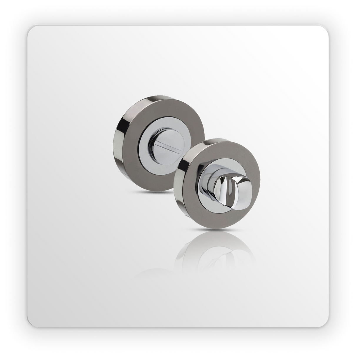 Duo Black Nickel & Polished Chrome Bathroom Turn & Release 10mm