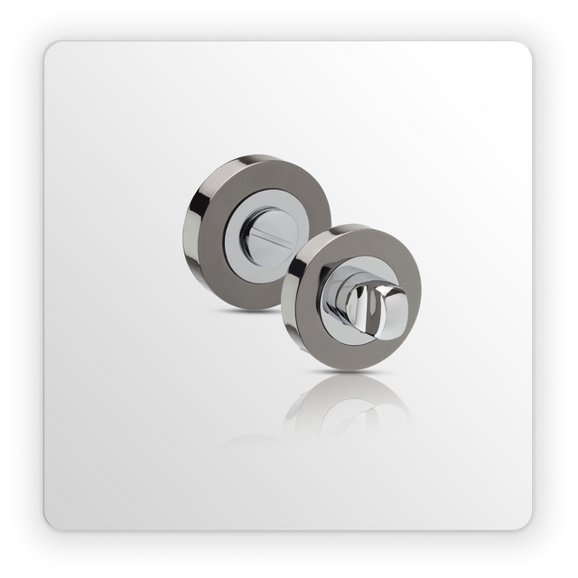 Duo Black Nickel & Polished Chrome Bathroom Turn & Release 10mm