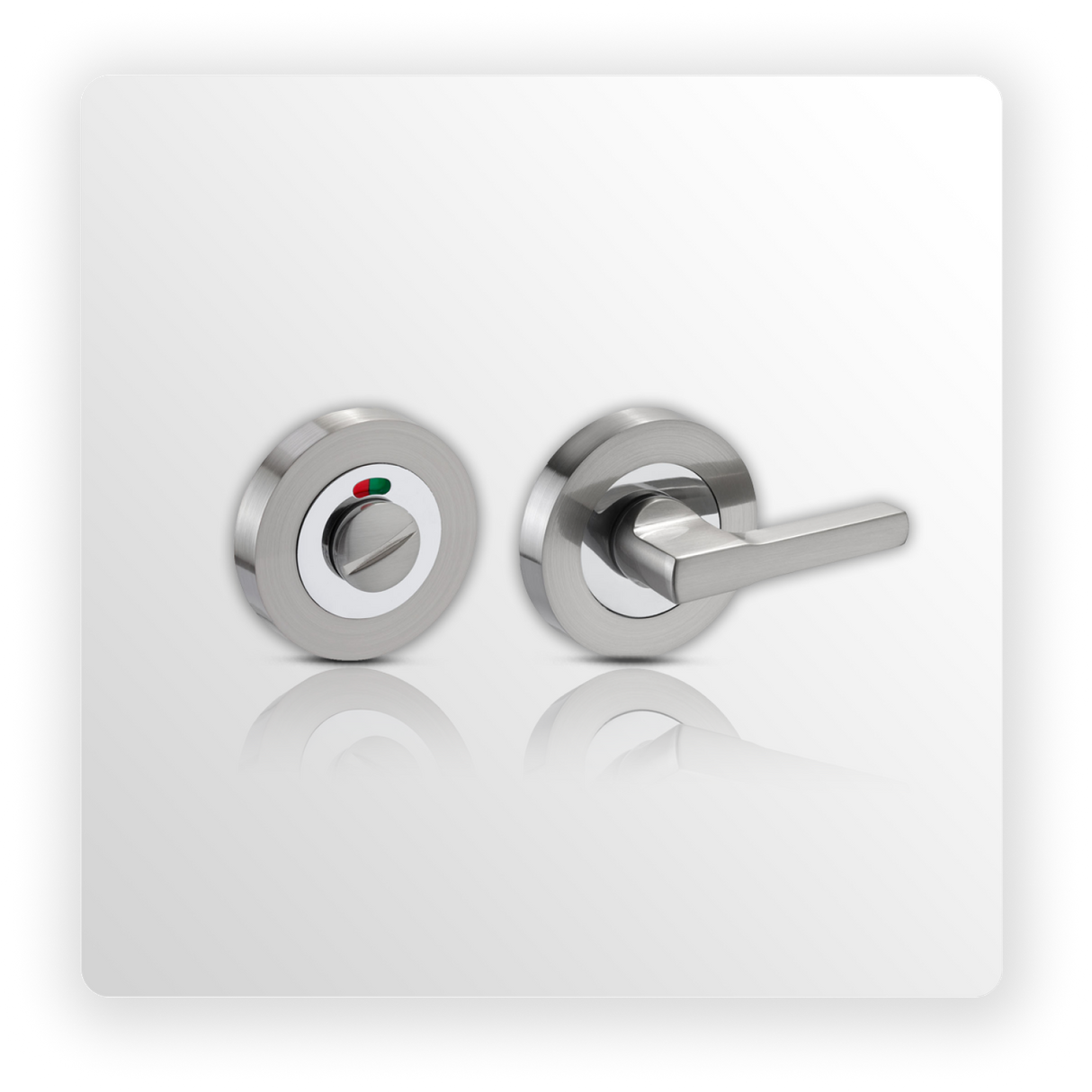 Disabled Toilet Lock Turn & Release with Indicator in Duo Chrome