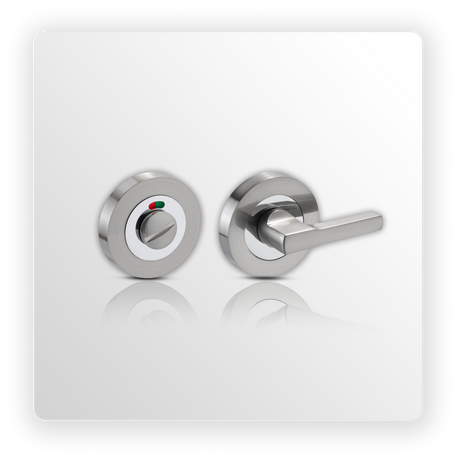 Disabled Toilet Lock Turn & Release with Indicator in Duo Chrome