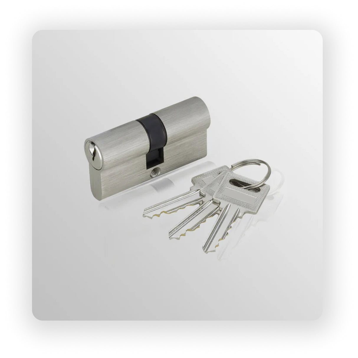 BRASS CYLINDER LOCK WITH 3 BRASS KEYS - SCREW ROSE