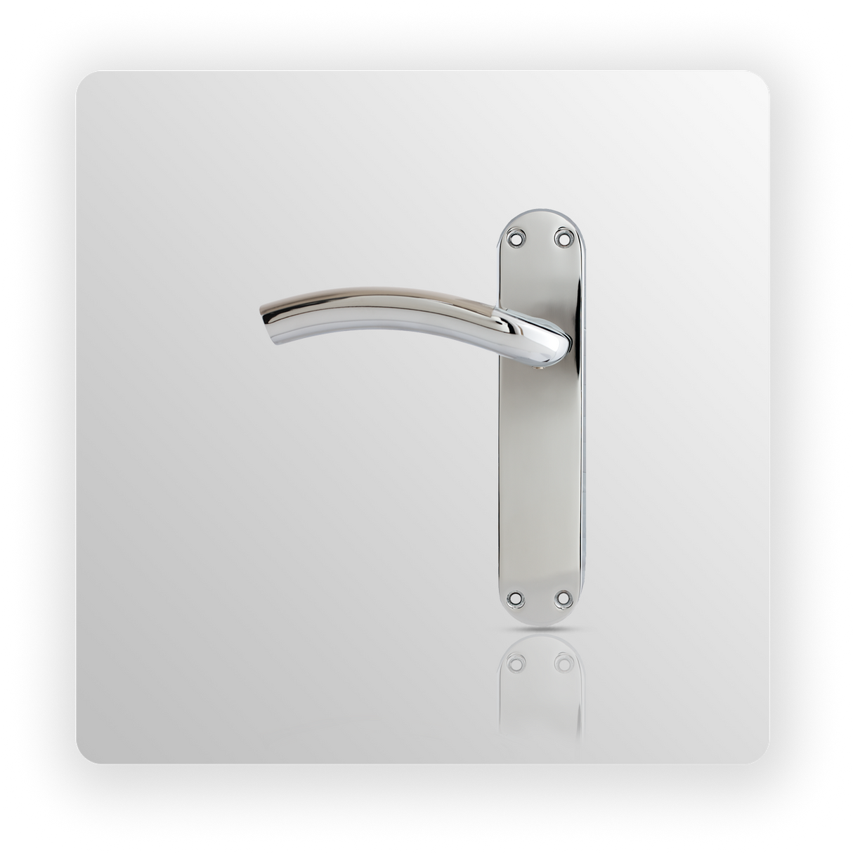 LEVER LATCH ON BACK PLATE in Satin Nickel/ Polish Chrome finish